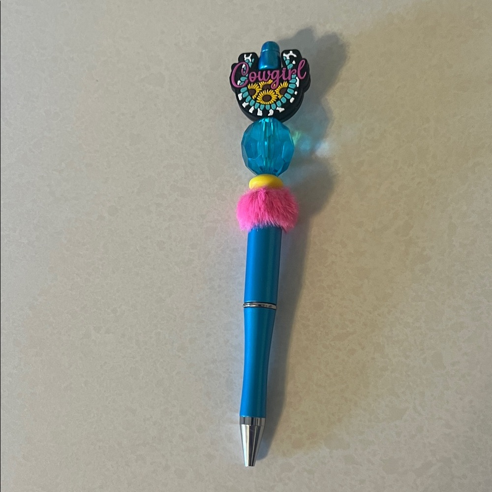 Blue and Pink Bead Pen